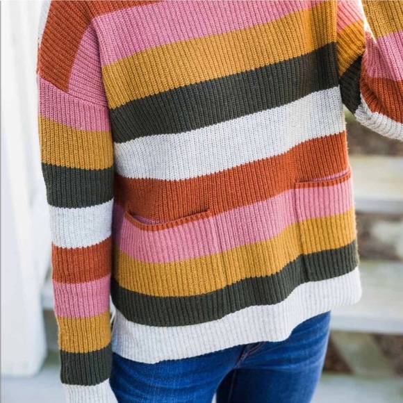 Madewell Pocket Pullover Walton Stripe Retro Sweater Size Medium - Picture 11 of 12